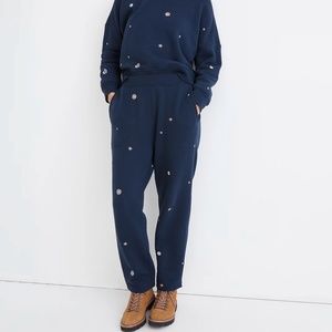 Madewell Floral Embroidered Sweatpants